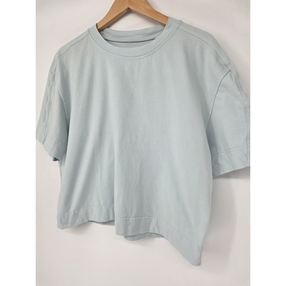 lululemon athletica Tops - Lululemon Short Sleeve Sweatshirt Size L Baby Blue Oversized